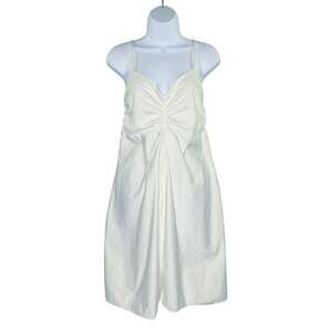 Skin Nightgown Lounge Dress 100% Pima Cotton ML Ivory Breathable Comfort *flaw